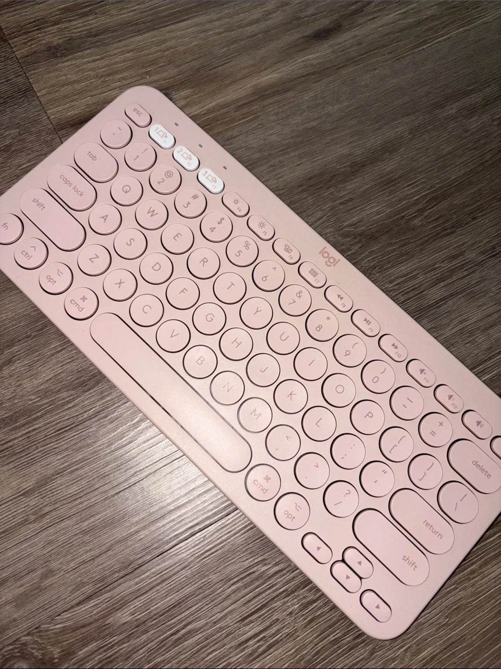 Pink Wireless Bluetooth Keyboard - Compact Round-Key Design
